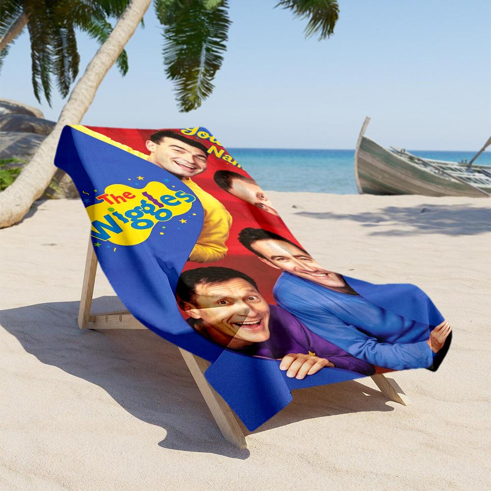 Wiggles Personalized Name Beach Towel Super Soft Microfiber Quickdry Fabric Suitable for Sports Travel Swimming Yoga Bathroom Beach And Pool
