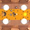 1pc Orenge Halloween Table Runner with Pumpkin Bat Pattern Dustproof Durable Tablecloth for Halloween Themed Party Decoration