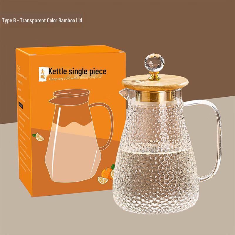 Стеклянный кувшин для воды из боросиликатного стекла с ручкой и крышкой