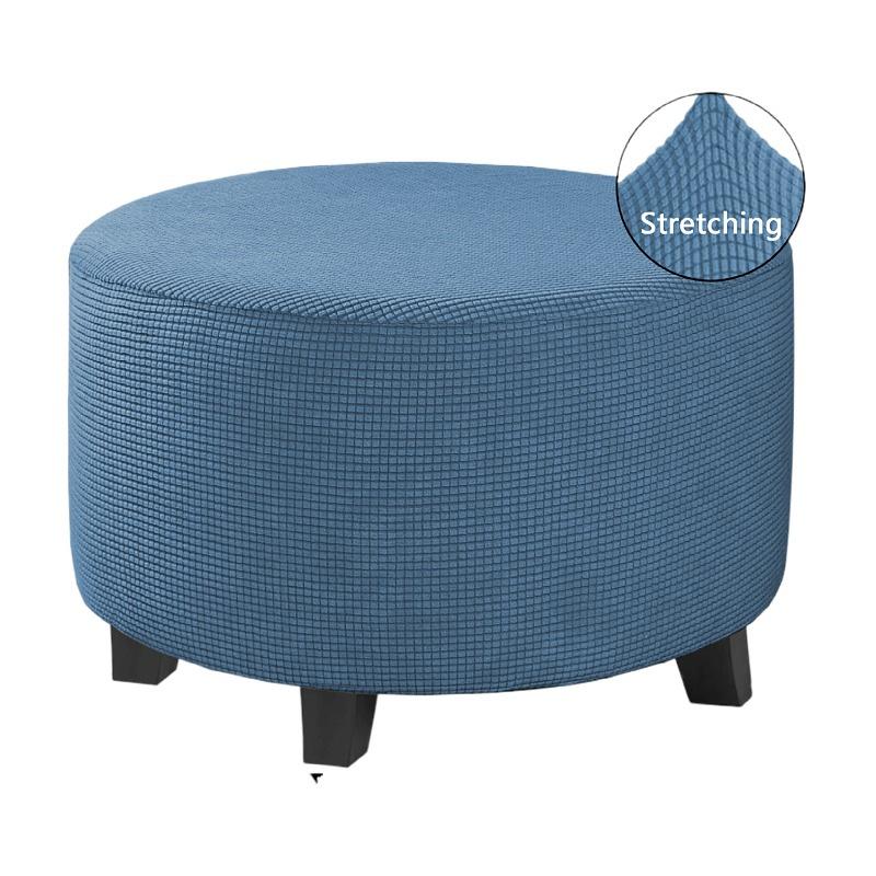 Ottoman Cover Stretch Ottoman Slipcover Round Ottoman Storage Cover Folding Stool Covers for Footrest Ottoman Fit Dia 20"-41" Removable Washable
