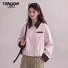 Женская куртка TonLion с цветными блоками и лацканами
