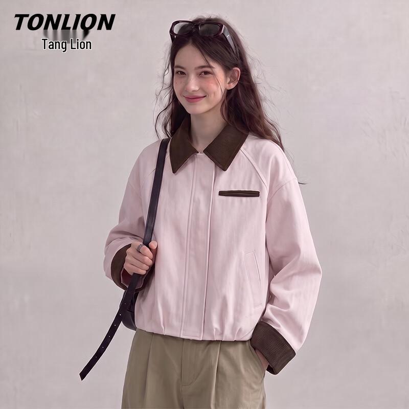 Женская куртка TonLion с цветными блоками и лацканами