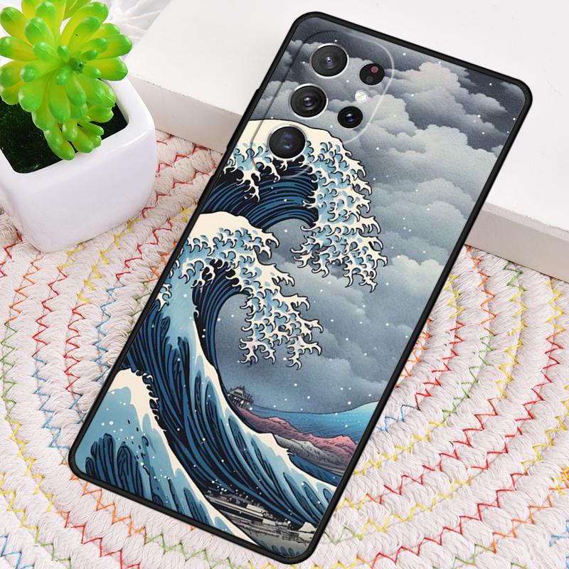 Японский паб Волна Аниме Арт Силиконовый чехол для телефона для Samsung Galaxy note 10 pro S26 S25 S24 S23 S22 S21 Plus S25Ultra Capa Чехол