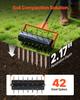 Rolling Lawn Aerator, 15 in Manual Push Aerator Roller with 42 Spikes & 60 in Long Handle, Fillable Drum for Added Weight, Heavy-Duty Lawn Soil