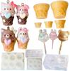 Evergarden Silicone Mold Sweets Animal Cone Cone Miniature Sweets Ice Cream Shaker Mold Resin Accessories Keychain Silicone Mold Candle Aroma Stone