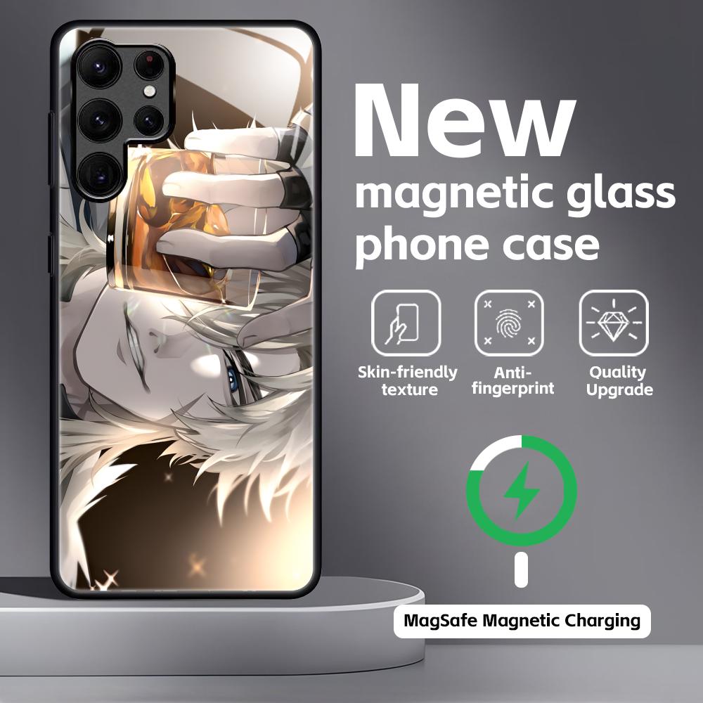 genshin impact Varka Phone Case For Samsung S26 S25 S24 S23 S22 S21 Plus Ultra Note20 Glass Magnetic Case