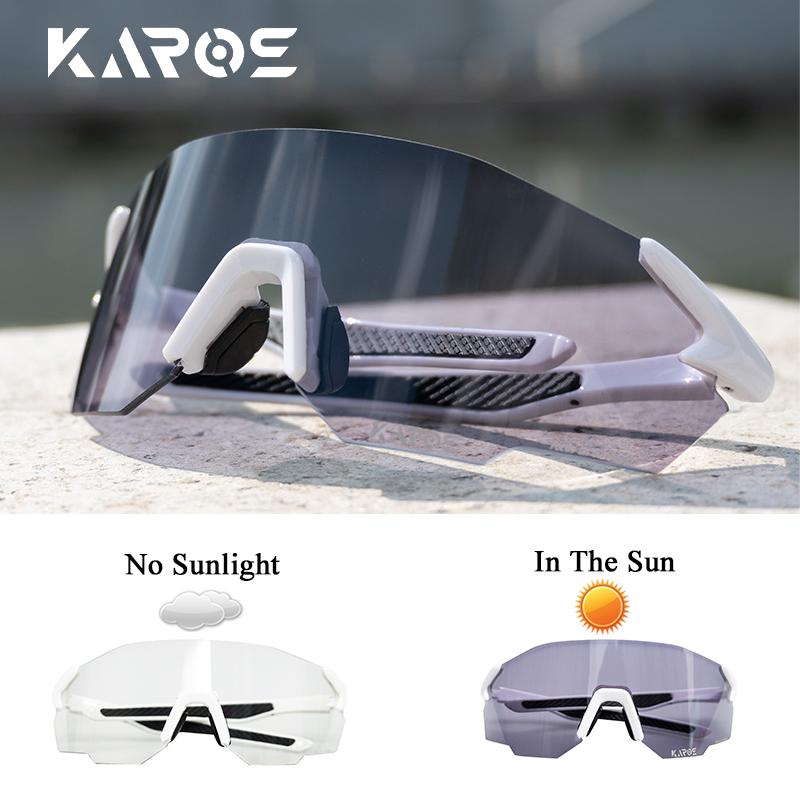 KAROS Photochromic Cycling Glasses MTB Road Bike Eyewear Men Women Outdoor Sports Sunglasses Adjustable Lens for Bicycle K012