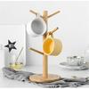PENGQIMM Bamboo Mug Tree, Wooden Cup Stand, Drainer, Drying Coffee Cup Holder, Kitchen Storage, Drinking Cup, Tea Cup, Coffee Cup, Drying Drainer, Mug