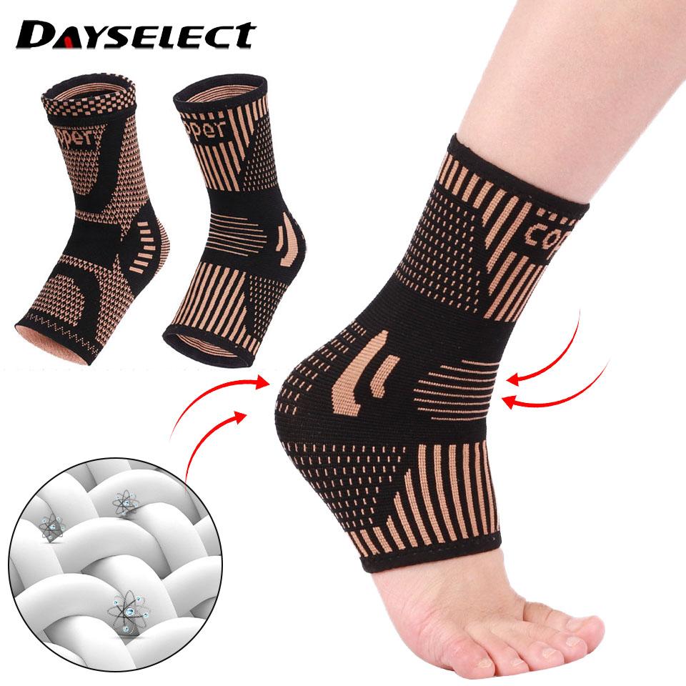 1 шт. Медная волокнистая защита голеностопа, впитывающая пот, дышащая, нейлоновая вязаная, с ионами меди, теплая, с компрессионной поддержкой, для мужчин и женщин