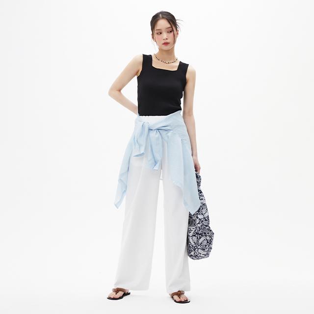 LAP E-Band Linen Blend Wide Pants Aq2Wp564