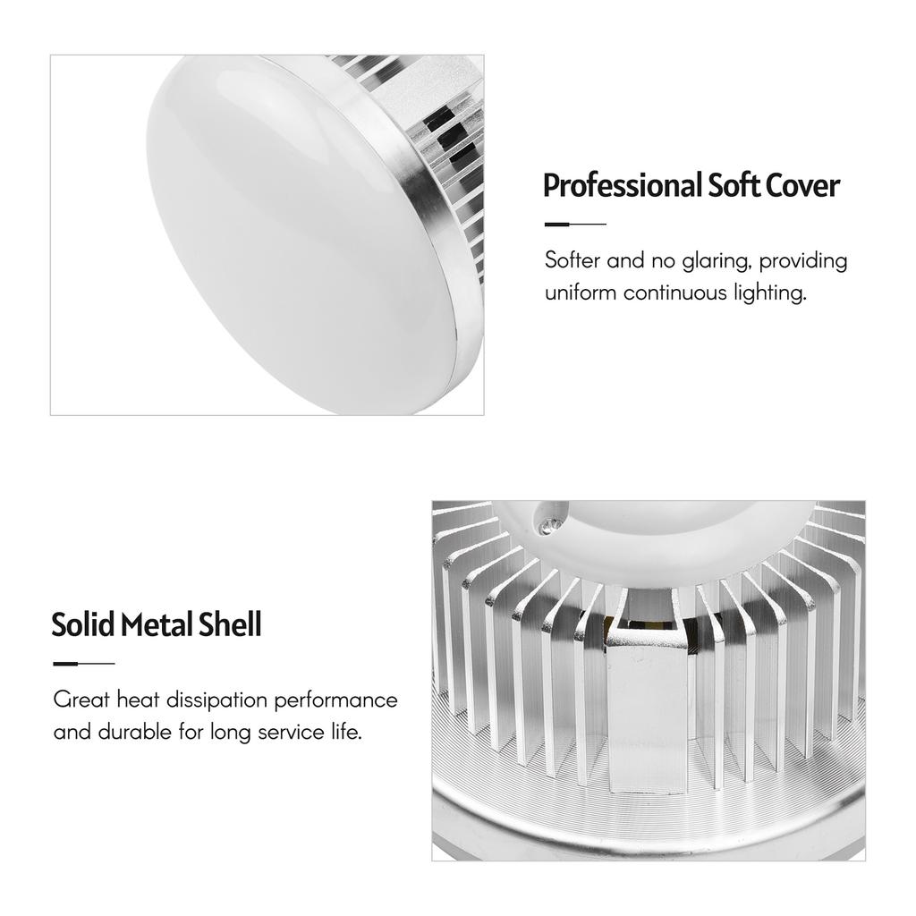 45W E27 LED Bulb Video Light Bi-color 3000K-6000K with Remote Control Wide Voltage AC110~235V for