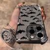 Black Bat Plating Phone Case For iphone 16 15 14 13 12 11 Pro Max 16 15 14 Plus Anti-Fall Airabag Back Cover For iPhone 17 Air