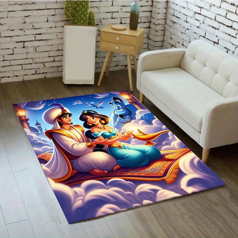 1pc Aladdin Pattern Area Rug Soft Flannel Floor Mat for Living Room,Office,Bedroom and Carpet