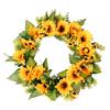 Artificial Rattan Sunflower Cafe Garland Wreath Home Hanging Wall Party Decor
