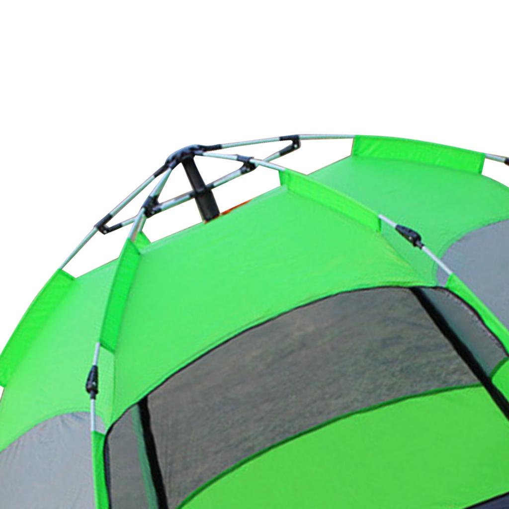 Палатка кемпинговая 8-местная простая автоматическая самораскладывающаяся двухслойная шестигранная зеленая