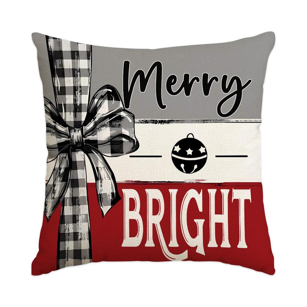 Горячая распродажа Рождественская наволочка из искусственного льна с принтом елки и снеговика - Праздничная декоративная наволочка для диванной подушки