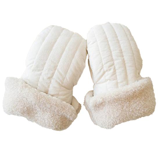 Зимние перчатки для коляски Водонепроницаемые Теплые муфты для рук Защита от холода и ветра Универсальные варежки с плюшевой подкладкой для малыша и родителей Прогулки Поездки за покупками