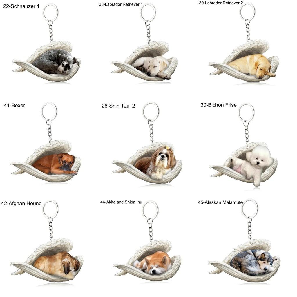 Sleek Modern Dog Cat Angel Keychain With Animal Theme For Bags And Vehicles