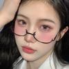 Metal Frame Half Frame Without Lens Girls Chic Cosplay Party Decoration Eyewear New Vintage Glasses Y2K Metal Photography
