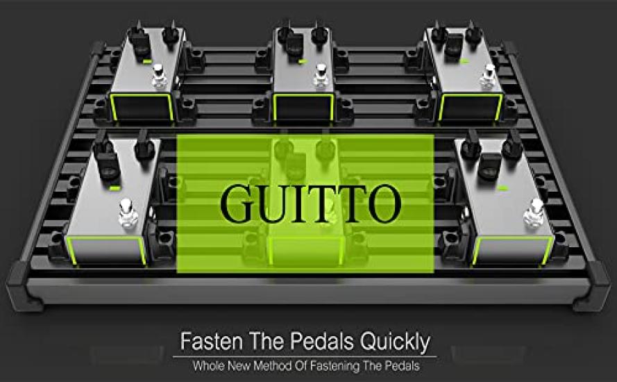 Guitto Guitar Effector Pedal Board Clamp Block Fixed Effect Pedal Board Aluminum Alloy with Ultra Light Carrying Bag (Medium)