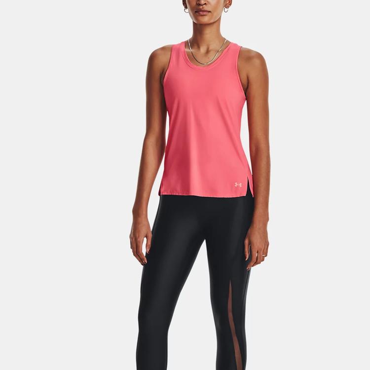 Under Armour Iso-Chill Series Solid Color Crew Neck Sleeveless Sports Tank Top Women Tops Love-Pink 1376811-600