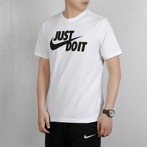 Nike Белая мужская футболка с коротким рукавом и принтом "Just Do It"