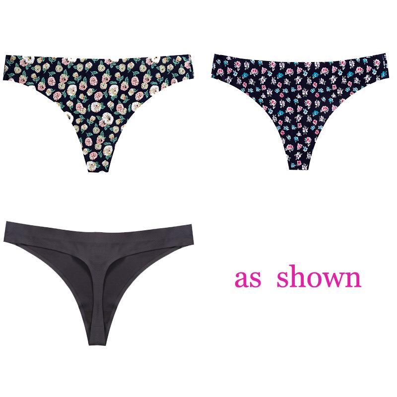 CINOON 3 шт./лот, женское сексуальное нижнее белье с цветами, соблазнительные трусики с низкой талией, стринги, дышащее нижнее белье без следов, стринги, нижнее белье