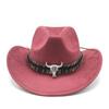 Suede Ethnic Style Top Hat Western Cowboy Hat Tibetan Performance Hat Men'S Retro Woolen Hat