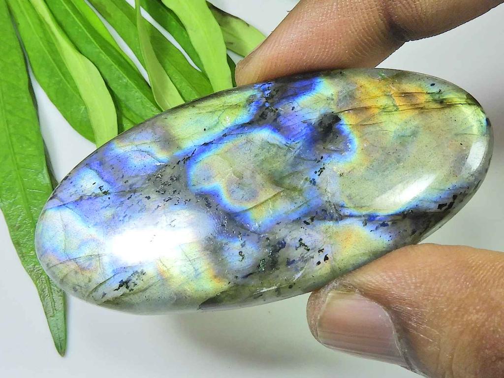 31X65MM Natural Labradorite Multi Purple Oval Cabochon Loose Gemstone 136Cts SK-4025