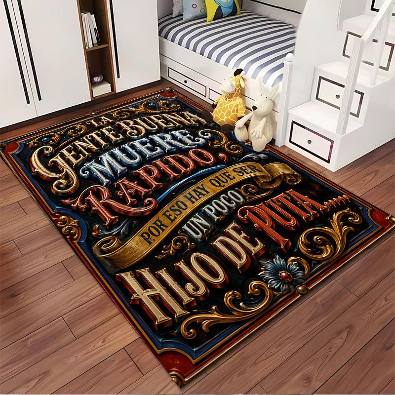 Elegant Vintage Spanish Quote suitable as a non-slip mat for the living room or bedroom sofa