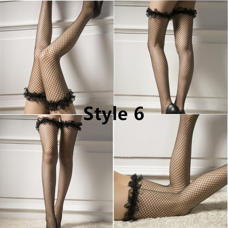 Новые сексуальные женские чулки выше колена, кружевные чулки, длинные гольфы