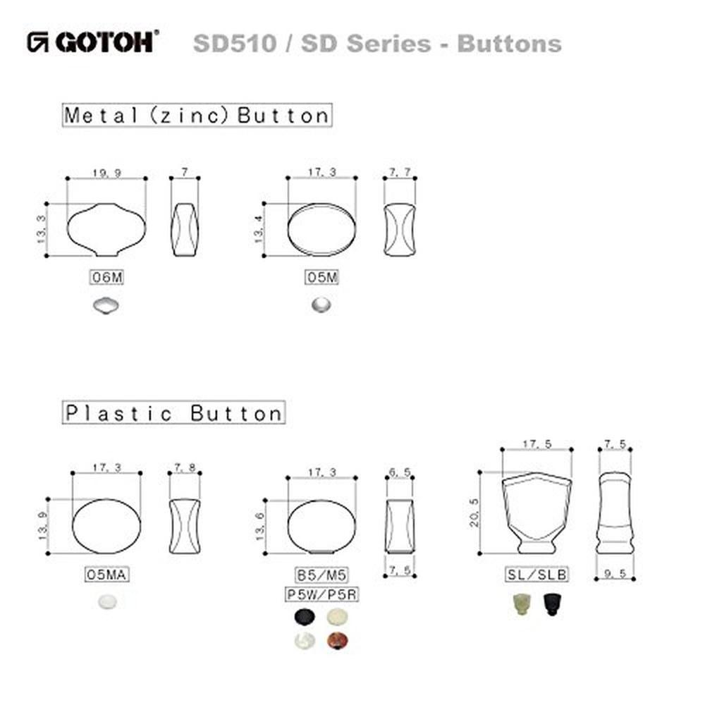 Колки для гитары Gotoh Classic Series SD90 L3 R3 Золотой стандартный вал с ручкой SL