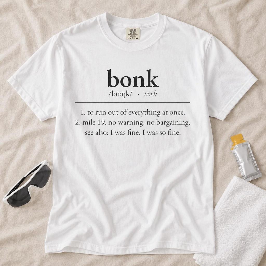 Футболка с надписью Bonk Definition, Подарок бегуну, Футболка для марафонской тренировки, Футболка с окрашиванием garment dyed Comfort Colors® 1717
