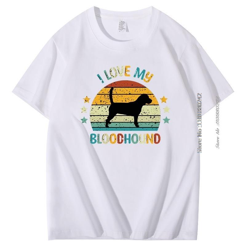 Funny Bloodhound Vintage Dog Fashion Graphic T Shirts Lover Dog Big Size Short Sleeve T Shirt Summer Cotton Shirts And Tshirts