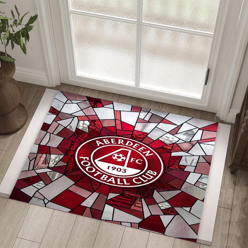 Aberdeen FC Design Crystal Velvet Carpet Cozy Non?Slip Printed Rug For Bedroom Living Room Entrance