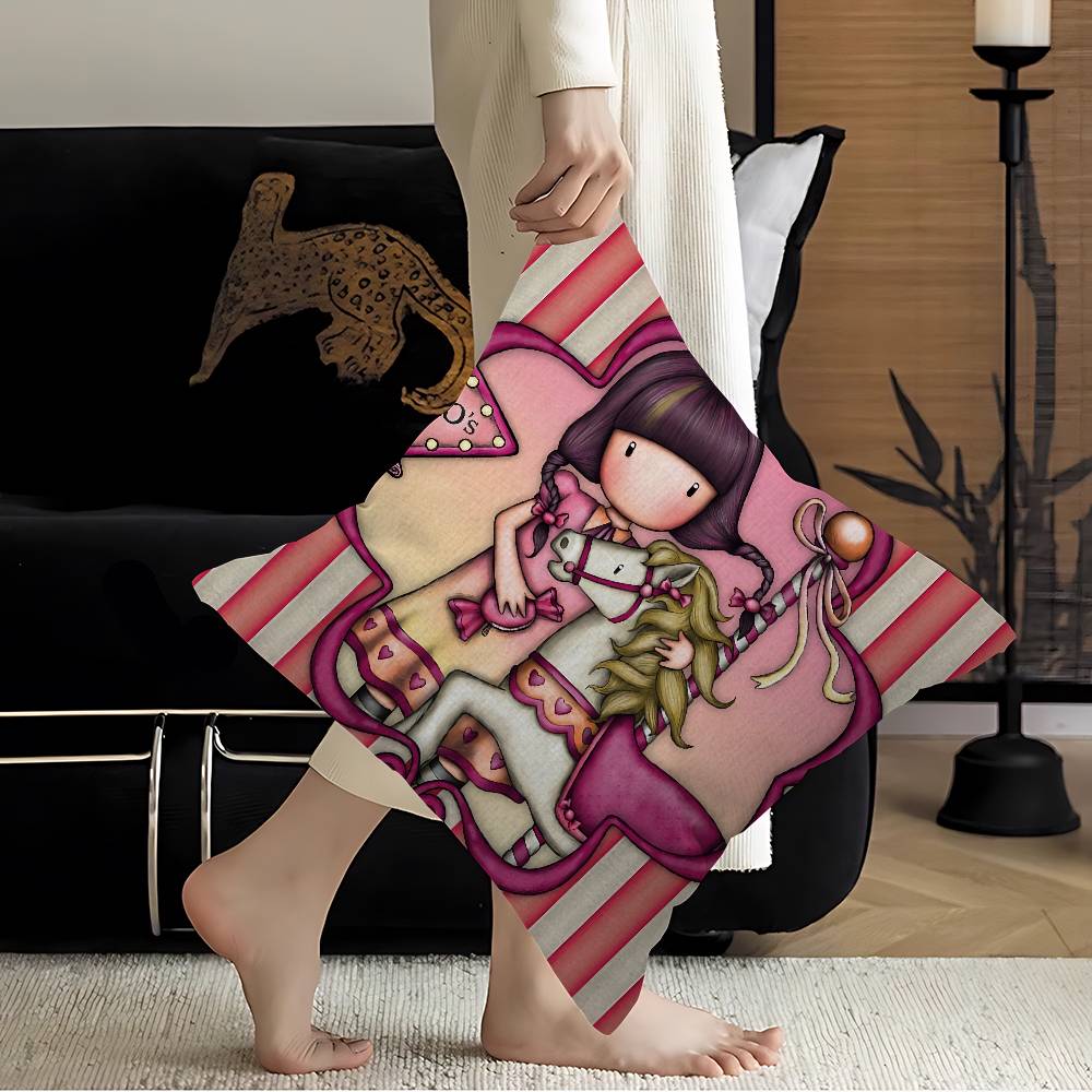 Cute Gorjusses Cartoon S-Santoro Pillow Cover Sofa Cushion Cover Home Room Decoration Children Gift