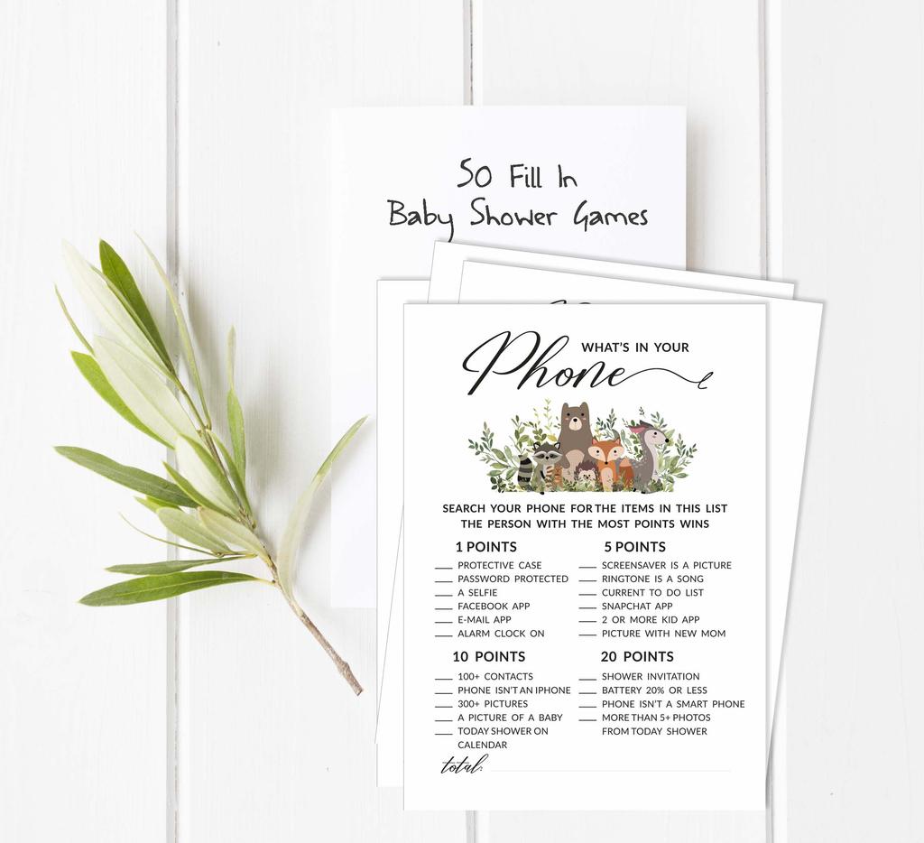 Inkdotpot Листья и Животные Набор Игр для Детского Праздника 50 Штук BabyA  AlphabetA  ABCA  Игра Гендерно Нейтральная Вечеринка