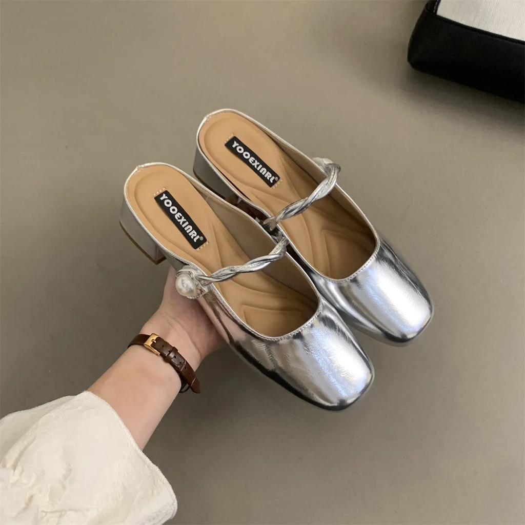 Модные новые женские туфли Мэри Джейн в стиле ретро, дизайнерские туфли на толстом каблуке и мягкой подошве, женские полутапочки, летние уличные туфли для женщин Muller