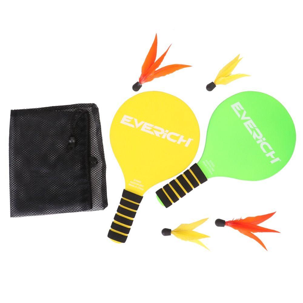 Wrapped Grip Beach Paddle Set Lightweight Beach Racket Set Shuttlecock Paddle  Backyard Play