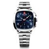 WENGER VINTAGE SPORT CHRONO Watch Chronograph Stainless Steel Case Blue Dial Silver Stainless Steel Bracelet Quartz 50m Water Resistant Gift Analog