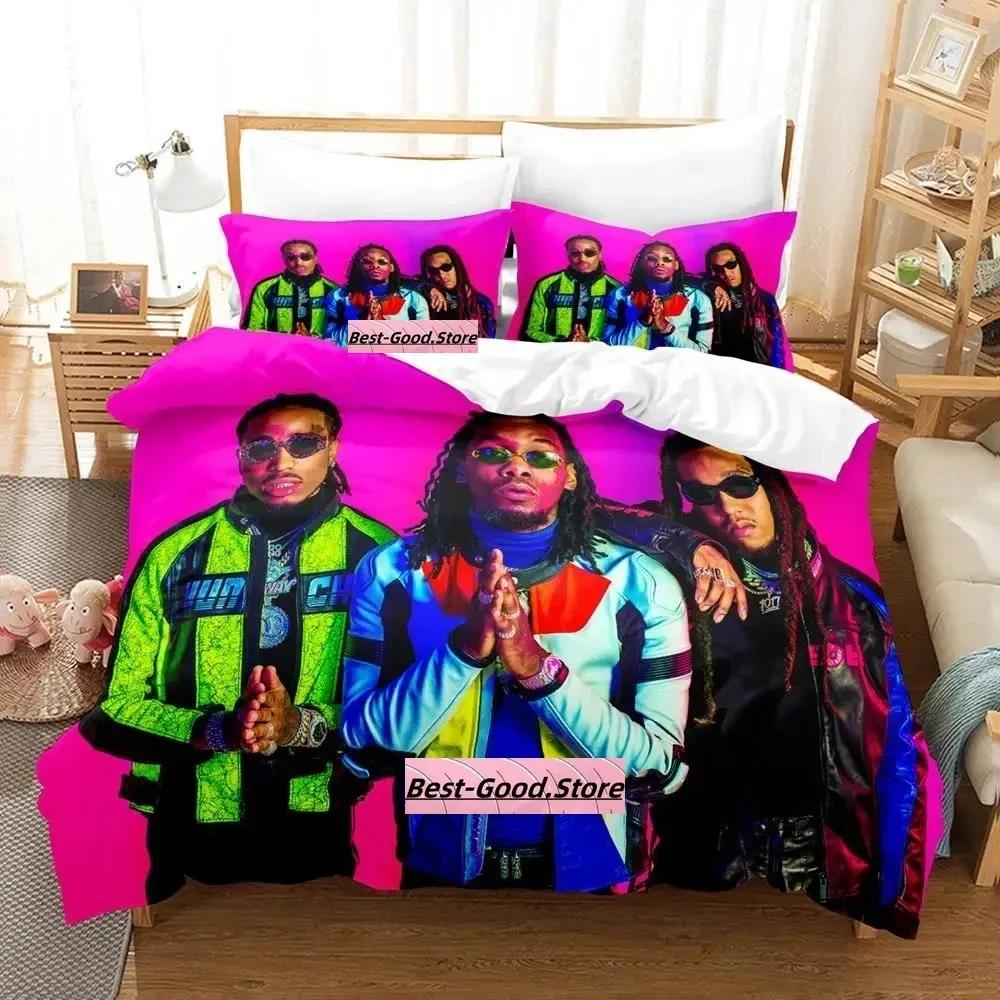Новый набор постельного белья Migos Односпальный Двуспальный Полный Queen King Размер Постельное белье Взрослый Детская Спальня Комплекты с пододеяльником Аниме постельное белье Кровать