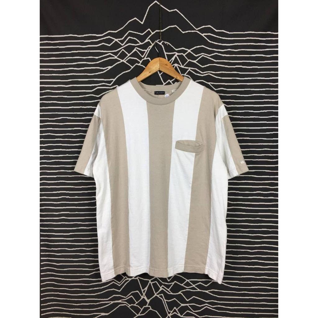 Vtg Milk Boy Japanese Brand Vertical Striped Tee