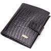 Textured Men's Wallet Made of Genuine Leather with Embossed CANPELLINI 21745 Black