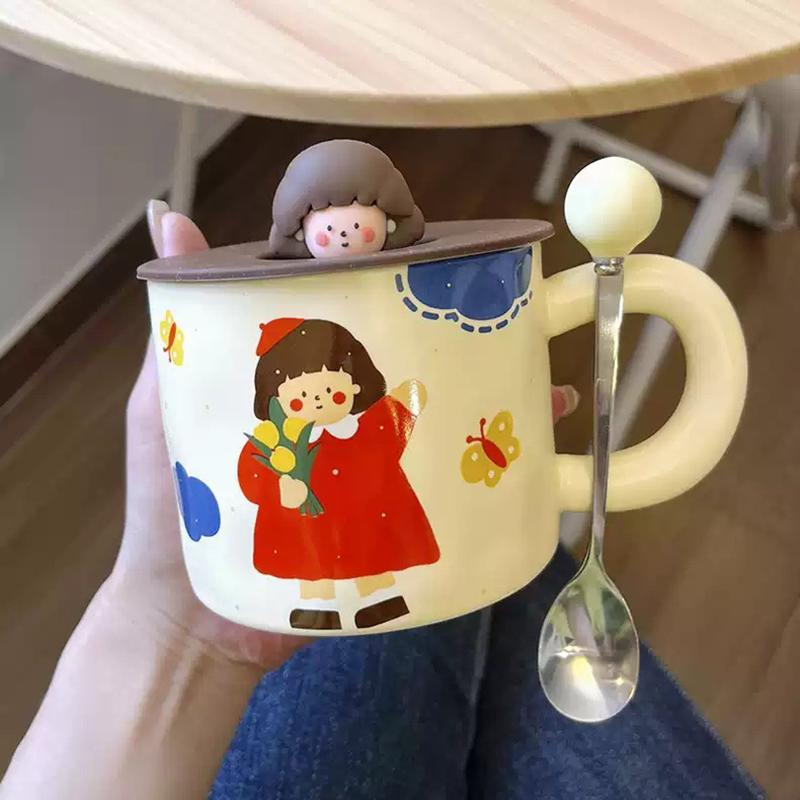 Ложка из нержавеющей стали, симпатичная кофейная ложка для мороженого, десерта, чая, ложка для размешивания, для пикника, кухонные принадлежности