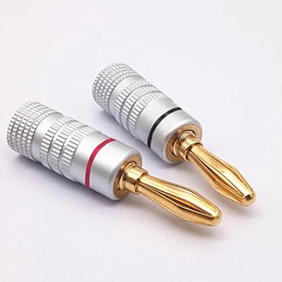 Набор из 14 шт. штекеров типа «банан» 24 карата с отверткой, позолоченный