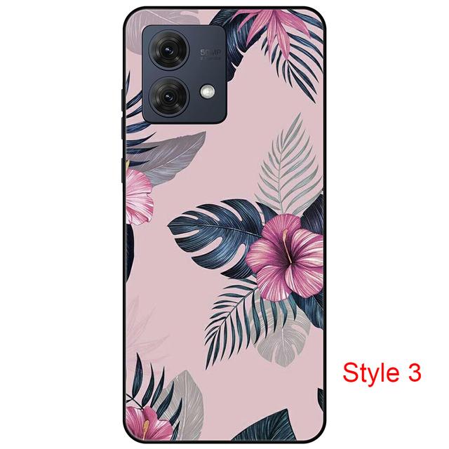 Чехол для Motorola Moto G84 Cartton Cute on Moto G 84, черный чехол, чехол 6,5 дюйма, противоударный, мягкий бампер, противоскользящий, прочный ТПУ