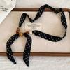 Retro polka dot beaded silk scarf necklace women's new niche design sense neck sweater chain stacked and worn outside