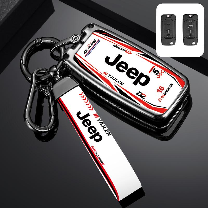 Zinc Alloy Track Style Car Key Case For Jeep Grand Cherokee WK2 KL Wrangler JK Renegade Commander Compass 2018 2022 Accessories