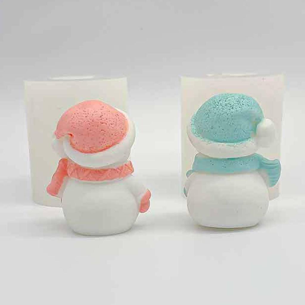 2pcs Cute Christmas Molds for Resin Easy Release Snowman Candle & Soap Making Home Decor Party Art Projects Winter Crafting Tool