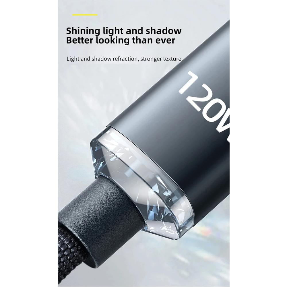 Кабель USB Type C - USB C 120 Вт для iPhone 15 Pro Max, кабель для быстрой зарядки PD и передачи данных для Samsung Xiaomi 14 Oneplus 12 POCO OPPO